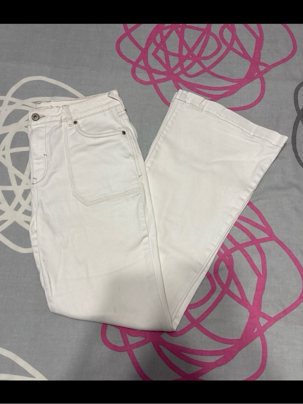 Happily Grey White Flare Jeans